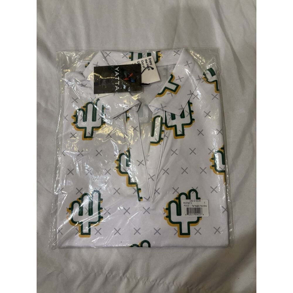Yatta Golf Women’s Polo People’s Polo White Cactus S NWT